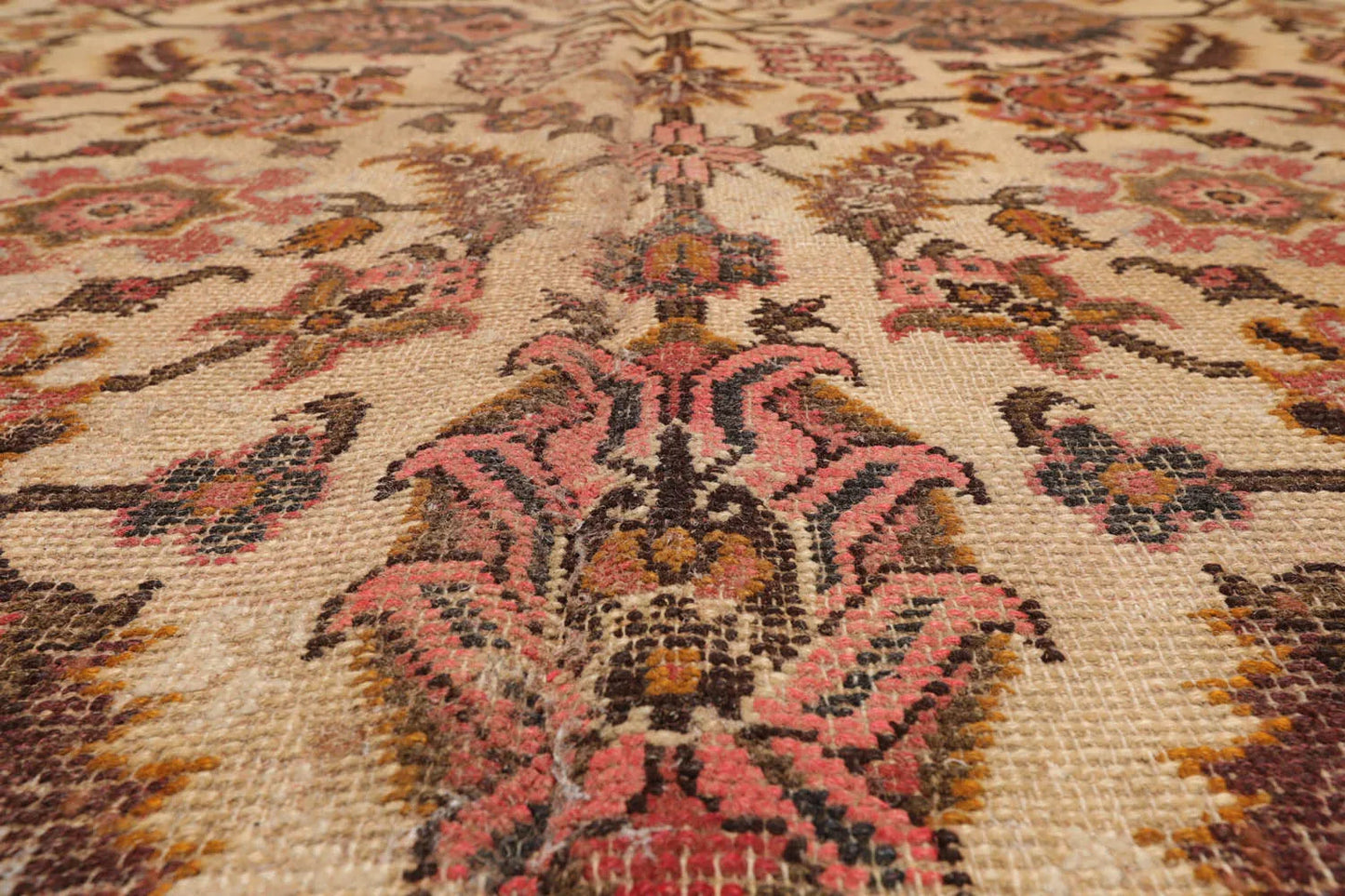 10x14 Beige, Rust Hand Knotted 100% Wool Mahal Traditional Oriental Area Rug