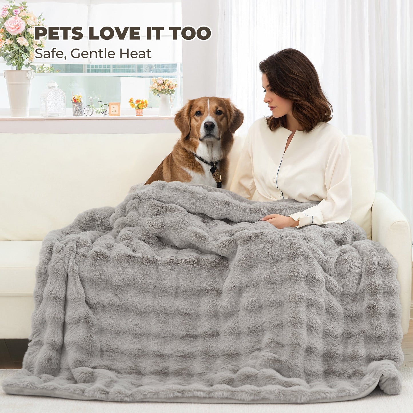 Zenn Ember Plush - Heated Faux Fur Blanket