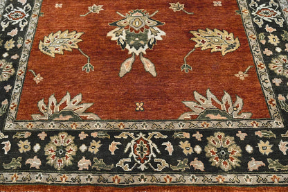 LoomBloom 6x9 Burnt Orange Wool Hand Knotted Turkish Oushak Arts & Crafts Oriental Area Rug