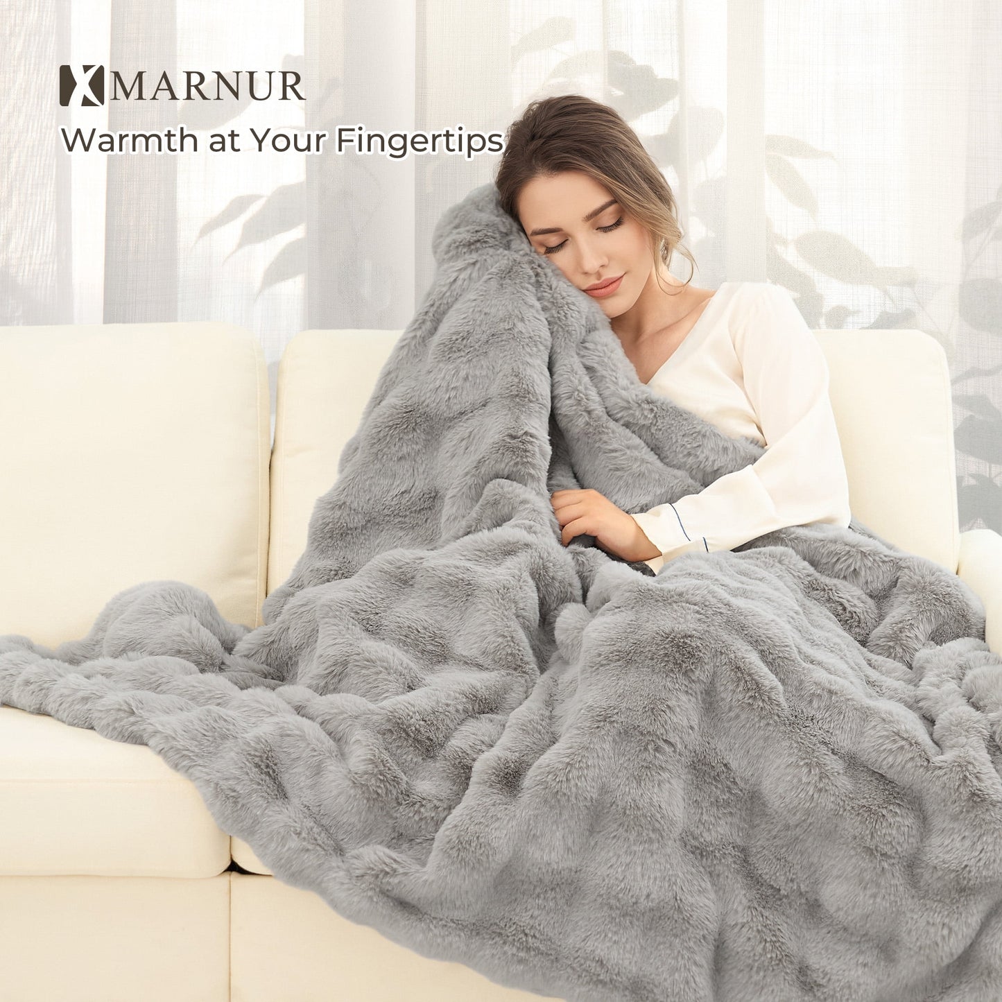 Zenn Ember Plush - Heated Faux Fur Blanket
