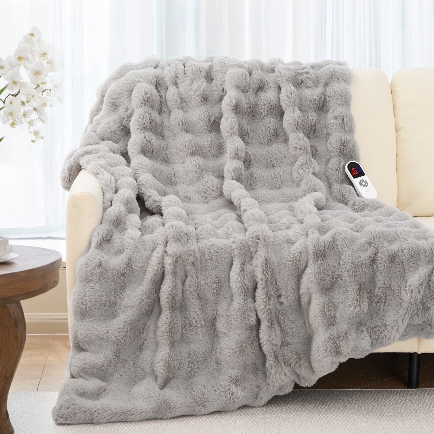 Zenn Ember Plush - Heated Faux Fur Blanket