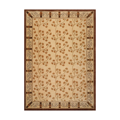 8' x 11'3" Hand Knotted Wool & Silk Euro Style 200 KPSI Tibetan Area Rug Beige