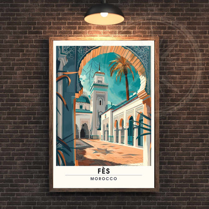 Affiche Fès, Marco | Impression Fès | Affiche de voyage Fès